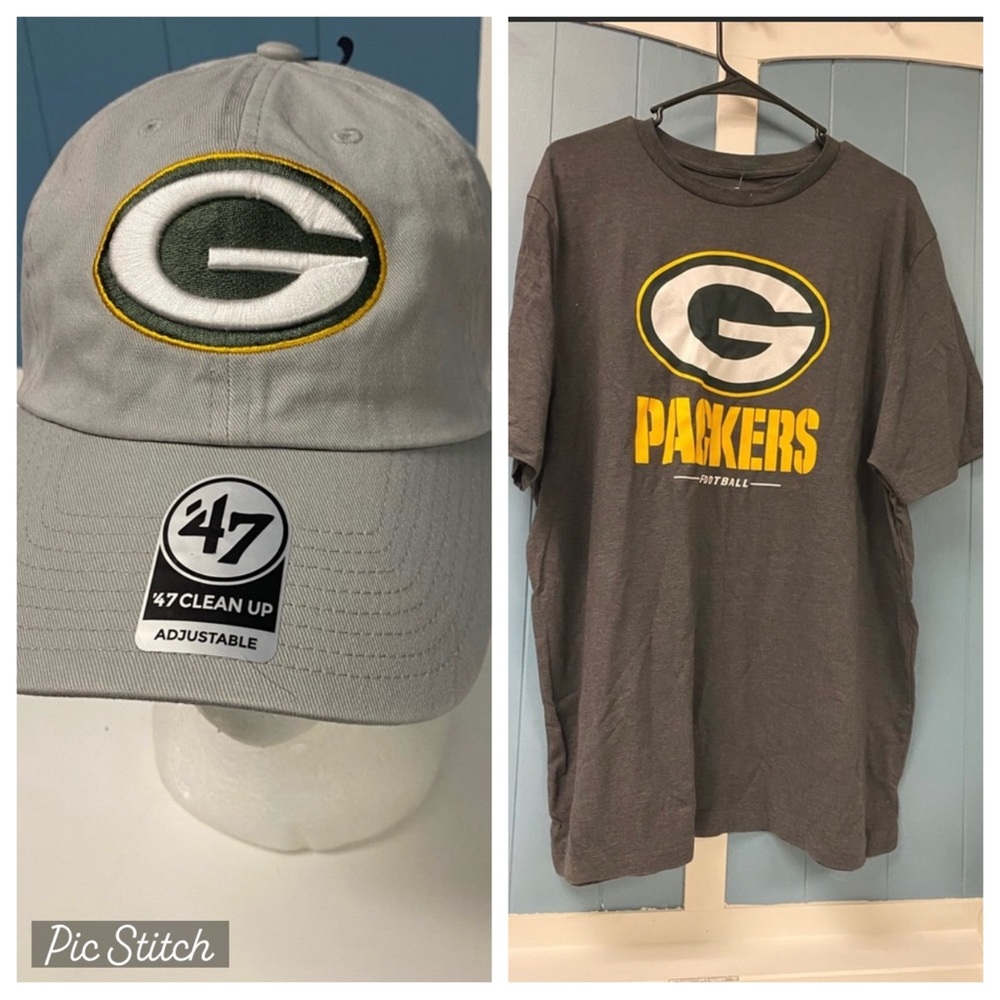 Fanatics Green Bay Packers Shirt and Hat Bundle